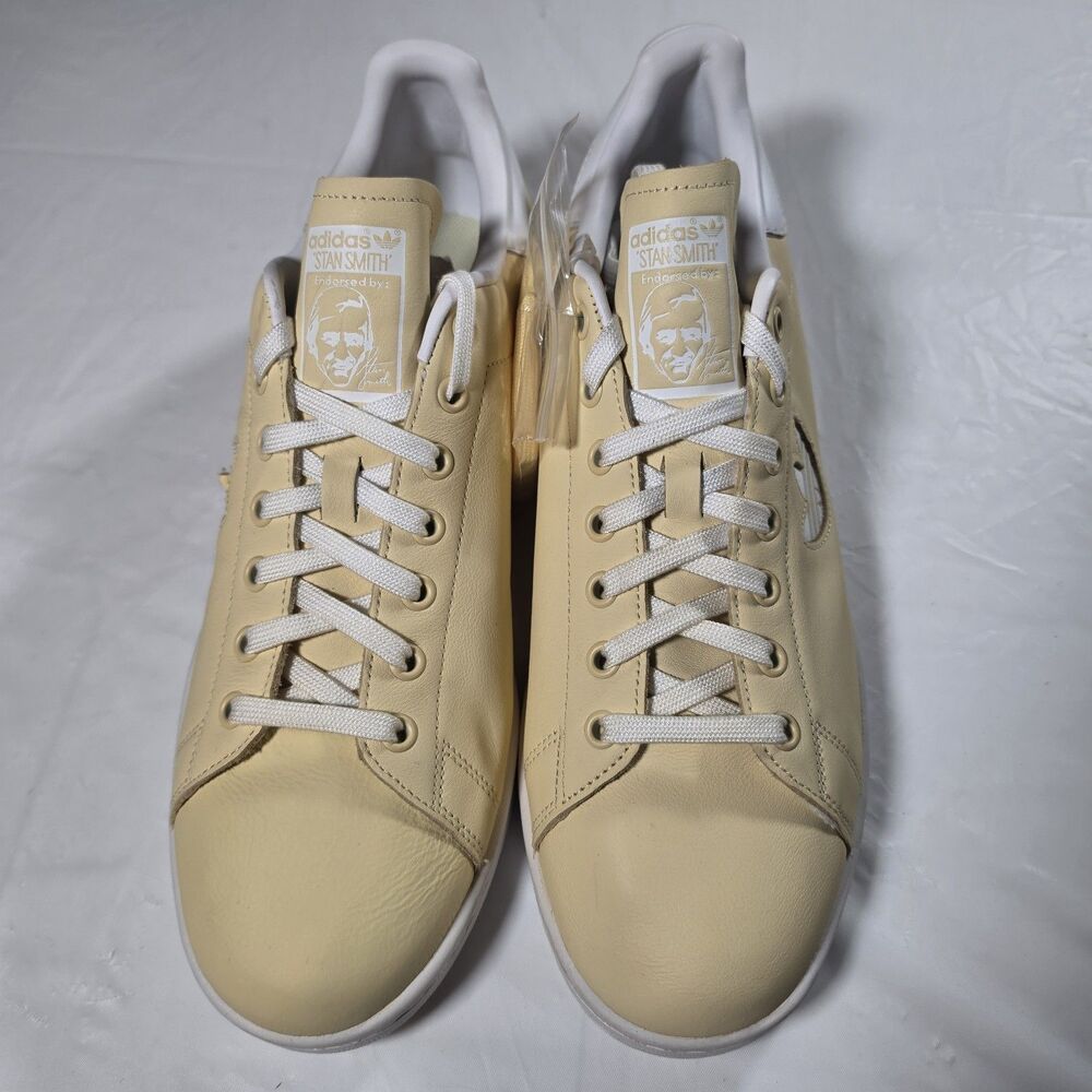 Adidas Mens Stan Smith BD7438 Light Yellow Lace Up Sneakers Shoes Size 11.5 NEW - Picture 5 of 10